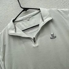 Peter Millar Pullover Womens Large White 1/4 Zip Prestwick Scotland Golf Preppy