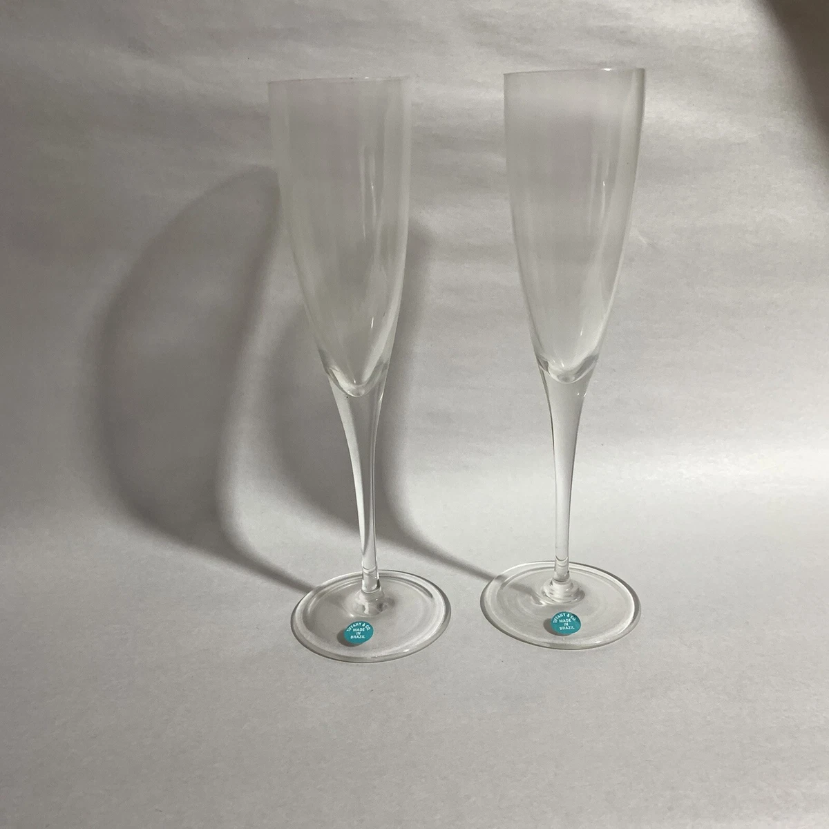 Tiffany Home Essentials Champagne Flutes in Crystal Glass, Set of Two