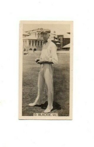 Wills Cigarette Card - Cricket Season 1928-29 - D. Blackie, Victoria - Picture 1 of 2