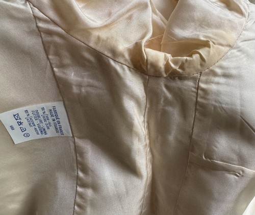PIERRE BALMAIN SKIRT SUIT CREAM SILK 1980'S BUTTON FRONT HALF SLEEVE SIZE S - Picture 19 of 19
