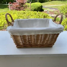 Boho Wicker Basket with handles and removable washable lining