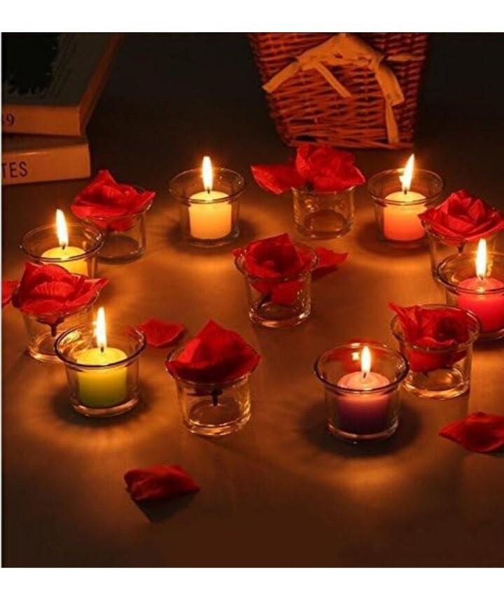 Clear Chunky Glass Lip Votive Candle Holders Tealight Votive Cups for