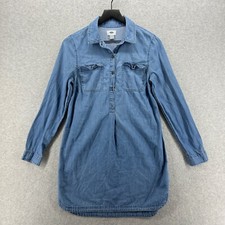 Old Navy Dress Womens Size Small Blue Long Sleeve Pullover Shirt Shift Chambray