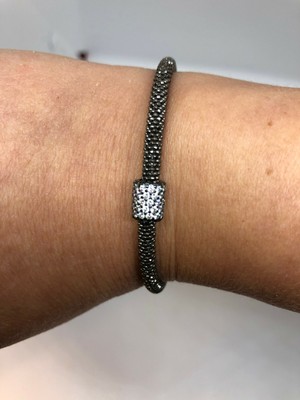 Links Of London Black Silver Effervescence Star Dust Bead Bracelet Cz Charm Ebay