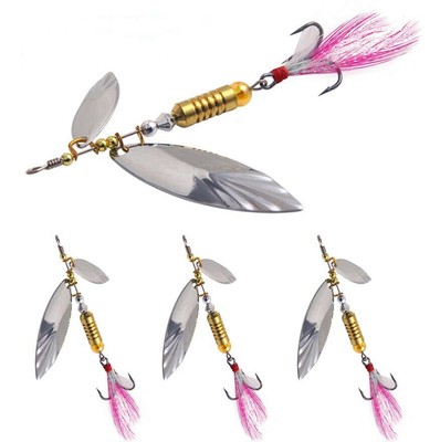 5PCS Spinner Fishing Lures Spoon Jig Hooks Metal Hard Swimbait Wobblers Bass Sea