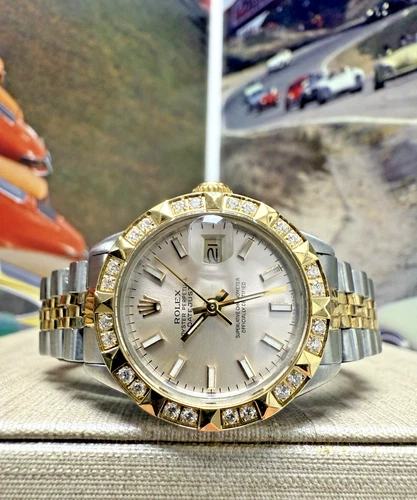 Ladies Rolex Oyster Perpetual Datejust Stainless Steel Silver Dial Watch