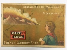 Late 1800s Soapine French Laundry Soap Kendall Mfg Co Victorian Trade Card 2