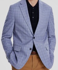 Tommy Hilfiger Men's Blue Check Modern-Fit Sport Coat Suit Jacket Size 38S