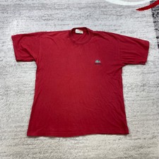 VTG Lacoste La Chemise Shirt Large Red Green Cotton Hiker Crocodile Outdoor Mens