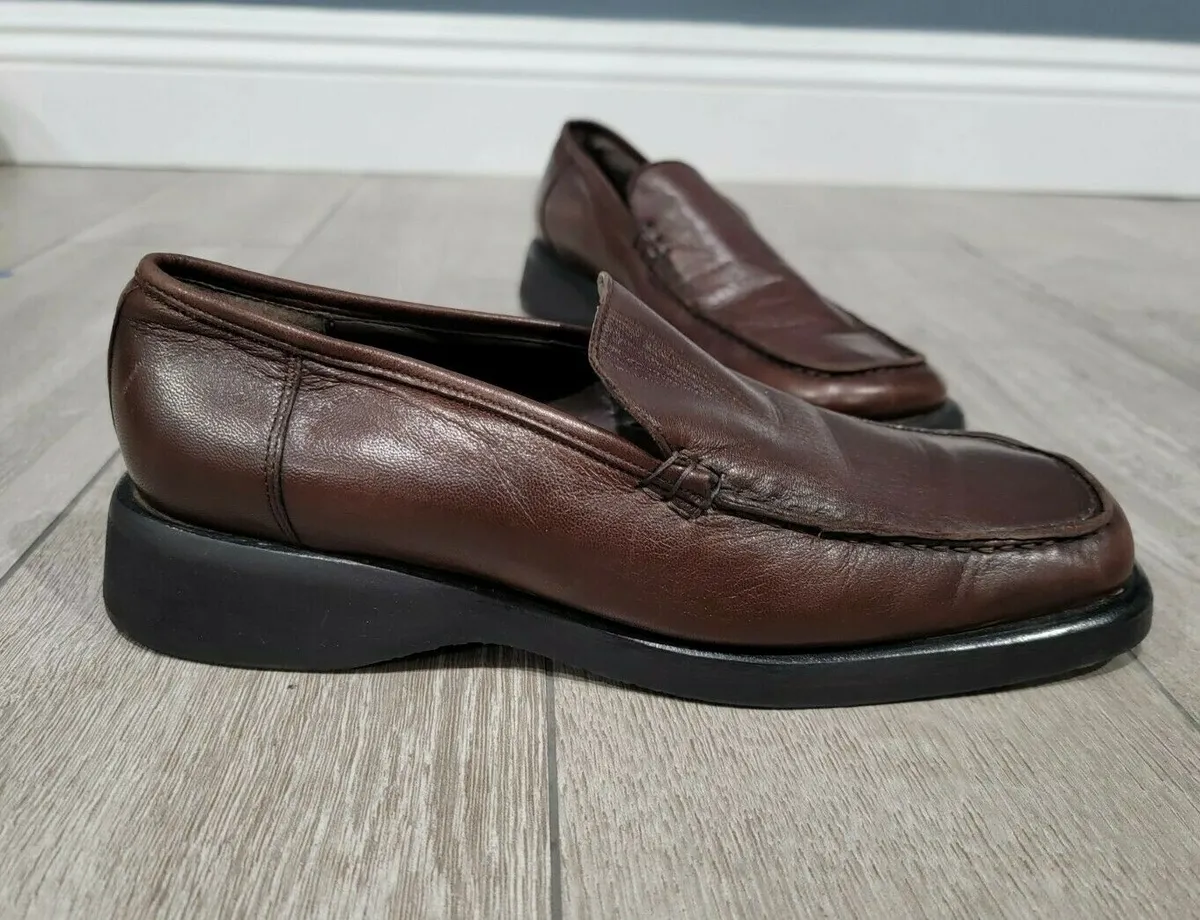 vintage BANANA REPUBLIC brown leather square toe loafers sz 8M