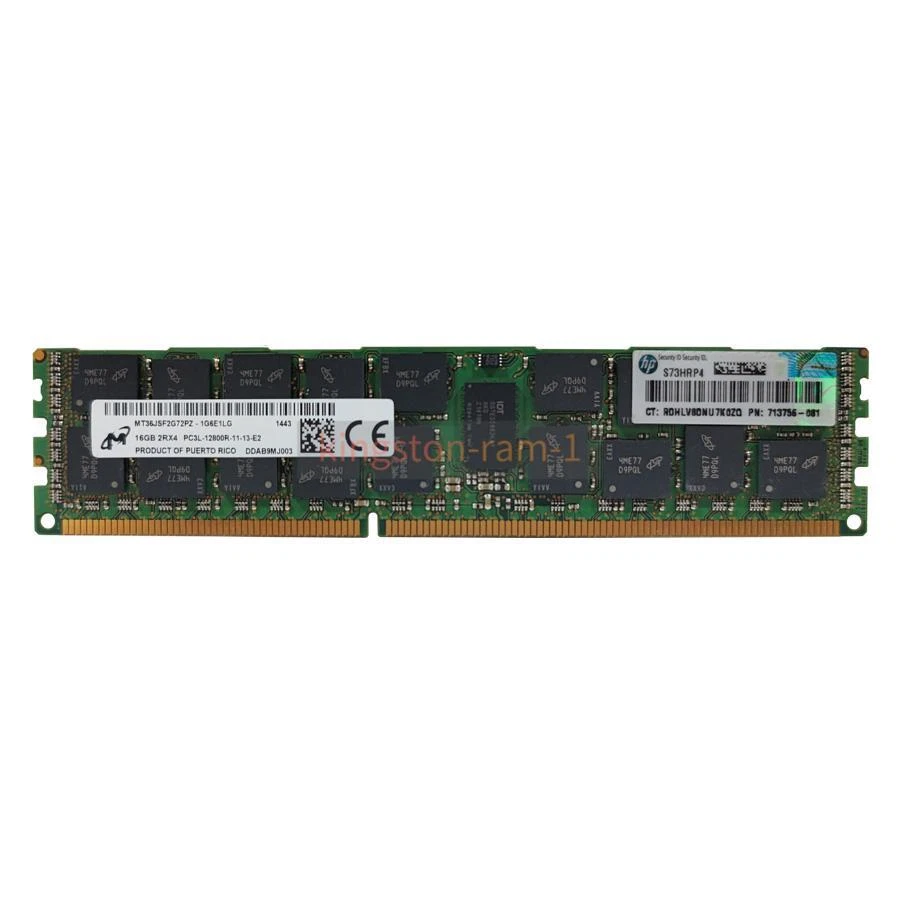 Micron 16 GB DDR3-1600MHz PC3L-12800R 2Rx4 RDIMM REG ECC Server Memory 1.35V lot - Image 2 of 4