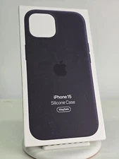 Genuine Apple iPhone 15 Silicone Case w/Magsafe - Black - Open-Box