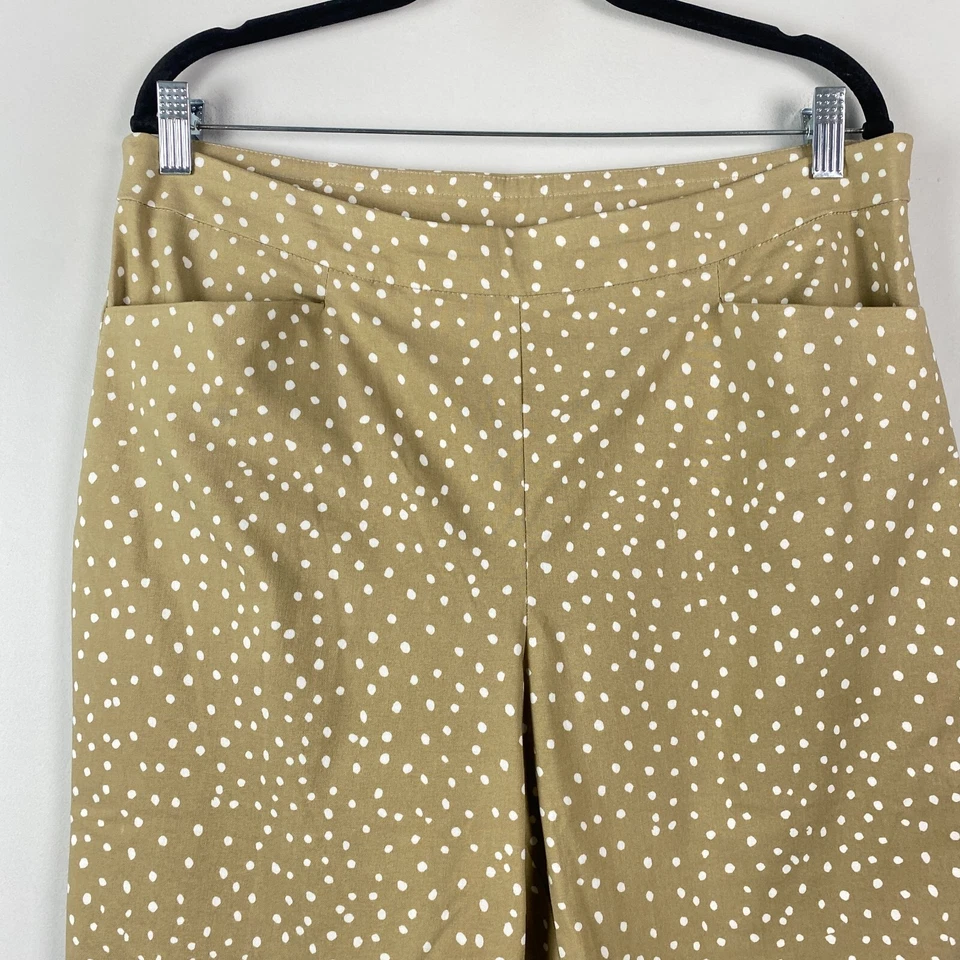 Pantalones Susan Graver Pedal Pusher 16 Crop Ultra Elastizados Pull-On Bolsillos Blanco Tostado Foto 2 de 4