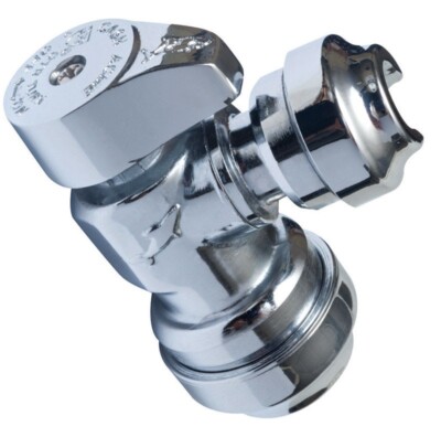 SharkBite 1/2 in. PTC X 1/4 in. Brass Angle Stop Valve, 23048-0000LF - 4396636