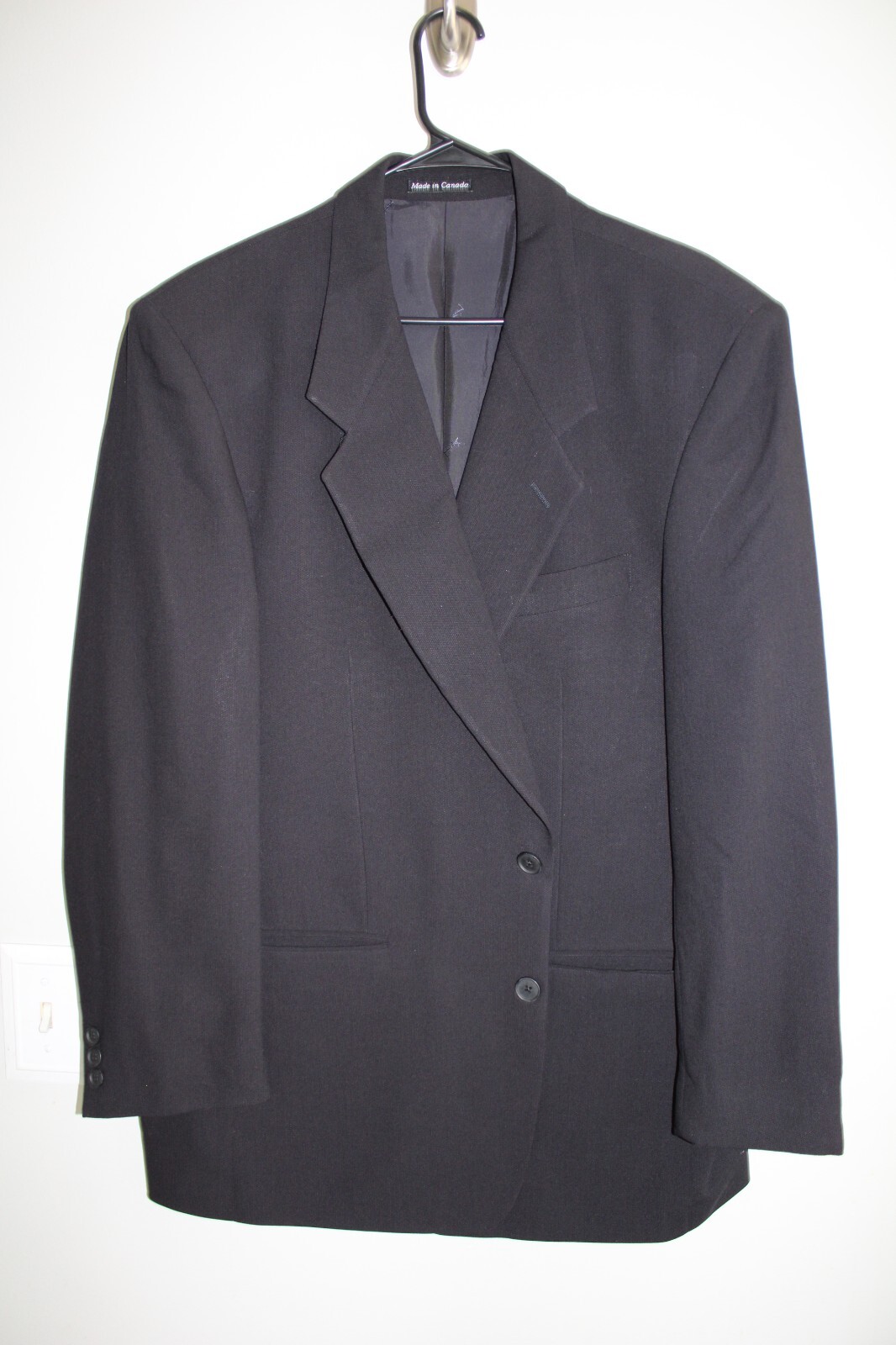 CAPPOTTO SPORTIVO YVES SAINT LAURENT 100% LANA NERO TINTA UNITA tg 44L giacca tuta 44 LUNGO