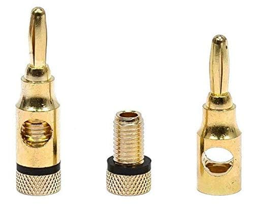 Accessonico 4 Pairs 8 Plugs Speaker Banana Plugs Gold Plated – Open Screw Type B - Picture 2 of 12