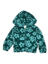 There Abouts Girls Green Floral Sherpa Zip Up Jacket Hoodie