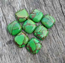  WHOLESALE GREEN COPPER TURQUOISE CABOCHON CUSHION SHAPE LOOSE GEMSTONE