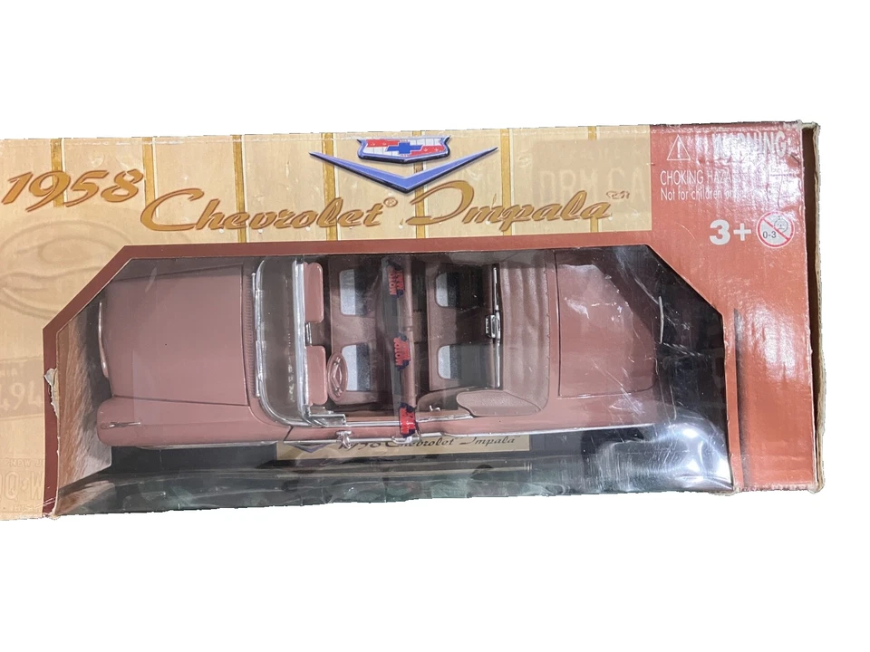 Chevrolet Impala 1958 escala 1:18 Motormax marrón fundido a presión Foto 2 de 4