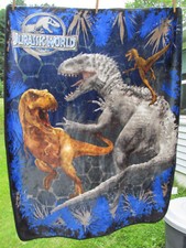 Jurassic World Park Throw Blanket Dinosaur Fleece 48 x 37" Small Child Size Soft