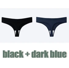 2Pcs Female Sexy Thong Womens Cotton Panties Low Waist Thongs Size M