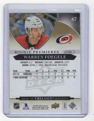 2018-19 Rookie Premieres Level 1 Warren Forgele Rookie Carolina