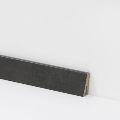 Equipped 58mm Sockelleiste 2869-L dunkelgrau schwarz, MDF Fußleiste Randleiste