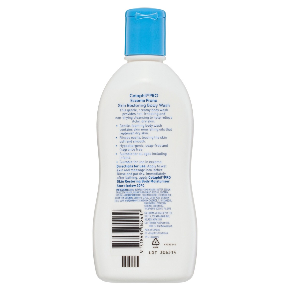 Cetaphil Pro Eczema Prone Skin Restoring Body Wash 295ml - Soap