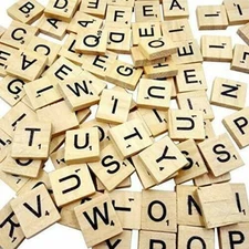 SCRABBLE WOOD TILES 100Pieces Full Sets Letters Wooden Replacement Pick