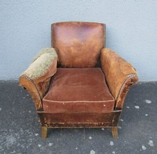 fauteuil club cuir début XXème vintage