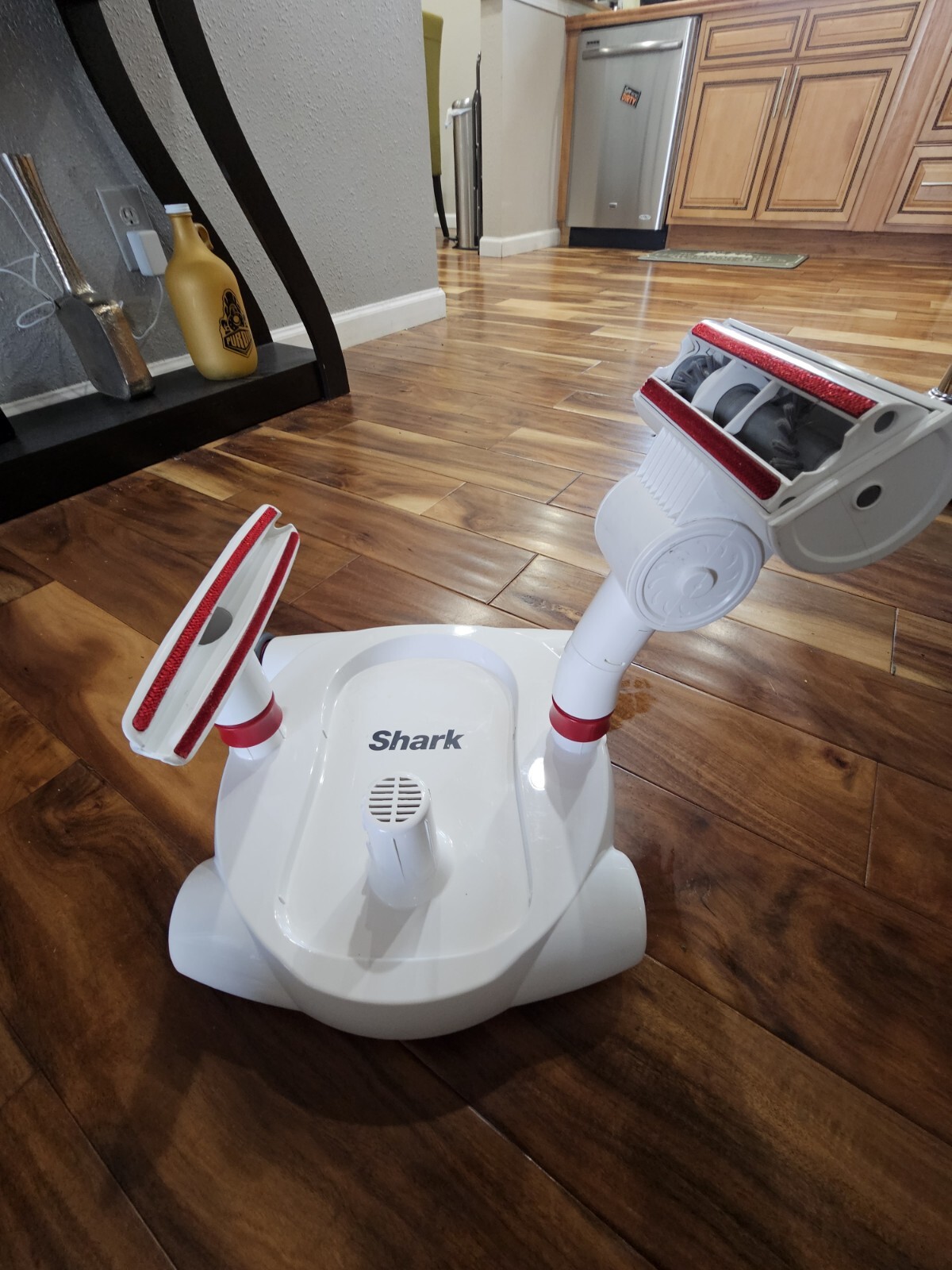 Shark Vacuum Caddy Rotator -  White/Red w/ Bare Floor & Upholstery Attachments-image