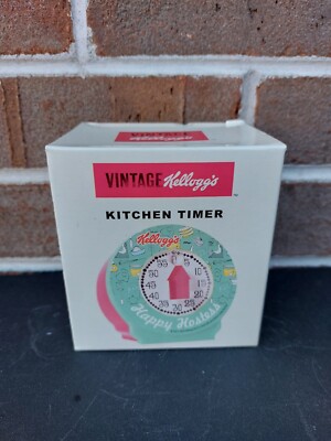 Vintage Kellogs Happy Hostess Kitchen Timer Retro Pink Blue