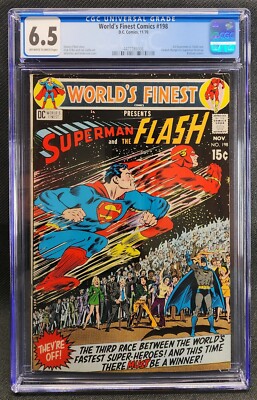 WORLDS FINEST COMICS #198 CGC 6.5 3rd SUPERMAN vs FLASH RACE! BATMAN CAMEO! 1970