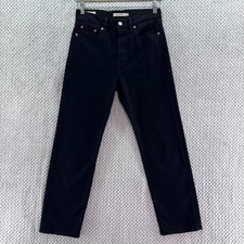 Levis Jeans Womens 26 Black Wedgie Straight High Rise Button Fly 5 Pockets