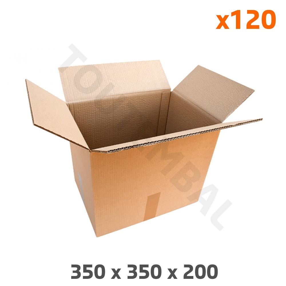 Carton double cannelure 350x350x200 mm caisse de rangement rigide x120