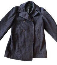 Vintage 1960's U.S. Navy Military Size 38R Navy Heavy Wool Peacoat Anchor Button