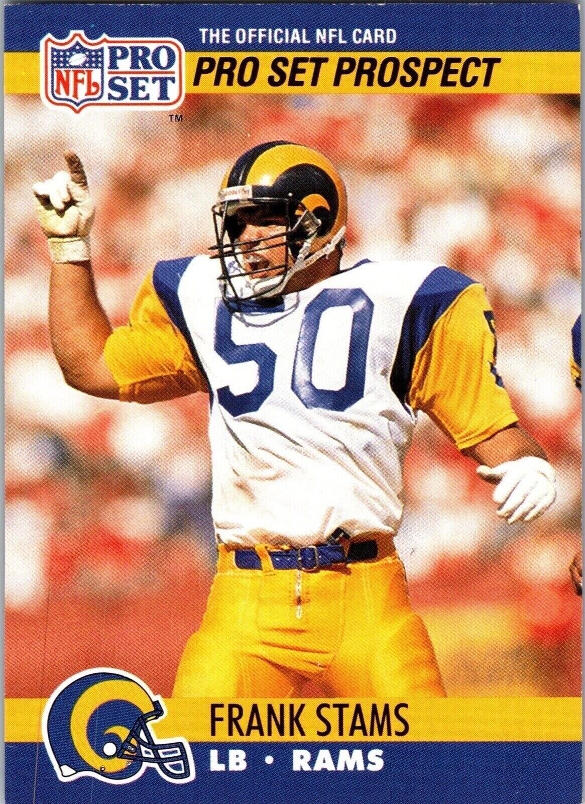 1990 Frank Stams 50 Rams 736 National Football League Sports Trading Card