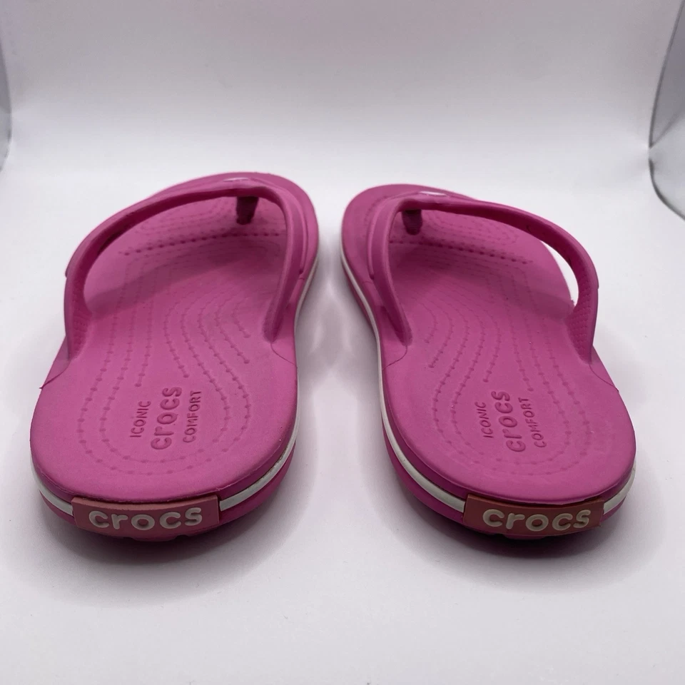 Crocs Kids 2Y розовый шлепанцы сандалии комфорт поскользнуться обувь - Изображение 3 из 4
