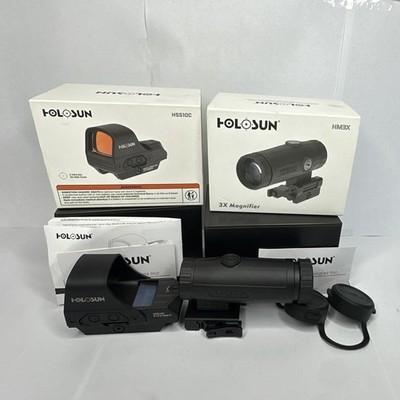 HOLOSUN HS510C Red Dot Sight + HM3X 3X Magnifier 2 MOA/65 MOA, Rifle