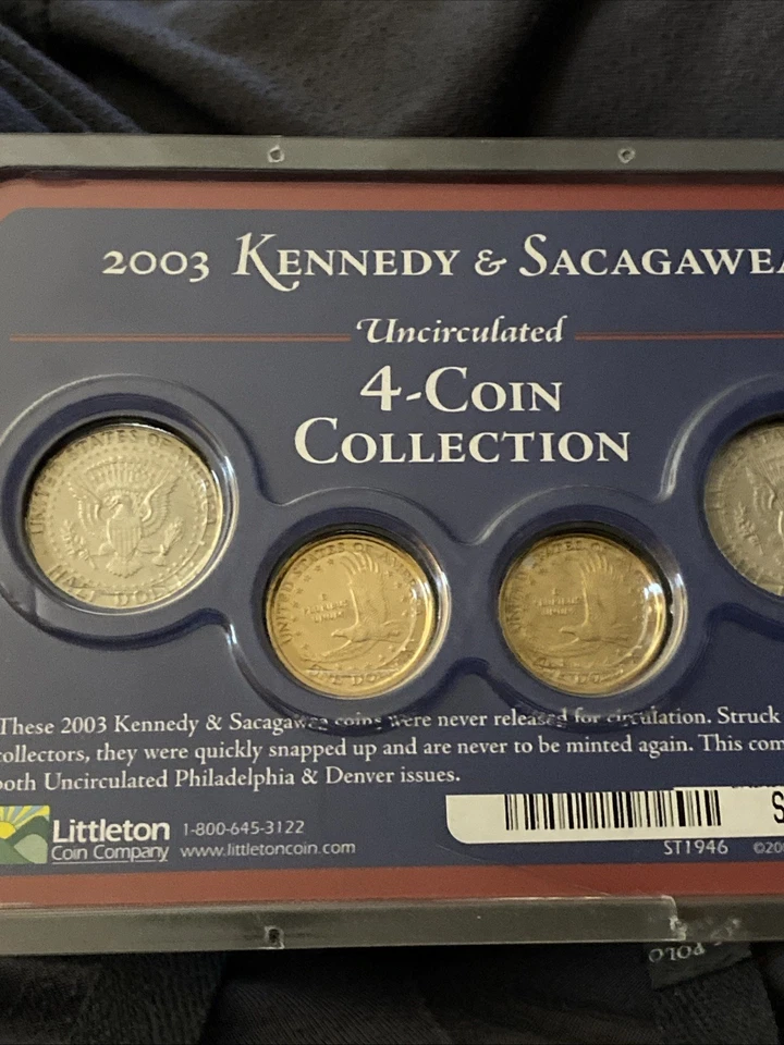 4 Coin Set Of Uncirculated Kennedy And Sacagawea Collectors Coins - Image 2 of 2
