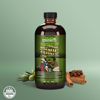 SOURSOP BITTERS TONIC - Herbal Digestive Immune Detox Wellness Support - 16oz