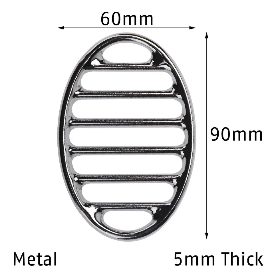 2 хромированные овальные решетки на переднее крыло для 1953-67 T1 VW Beetle немецкие - Изображение 2 из 2
