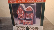 Coca‑Cola Town Square Clara’s Christmas Shop Lighted Village Building Vintage