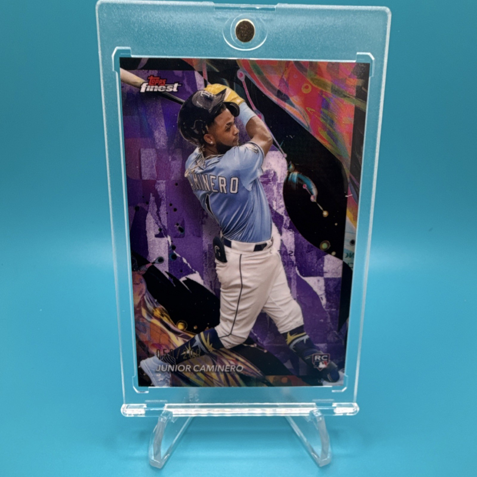 Topps 2024 Finest Purple Refractor /200 Junior Caminero RC #198 Tampa Bay Rays