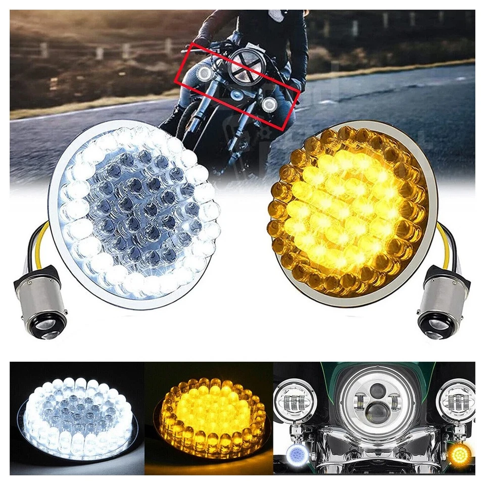 1157 LED Turn Signals Blinker Light For Harley Davidson Street Glide Road King Foto 2 de 4