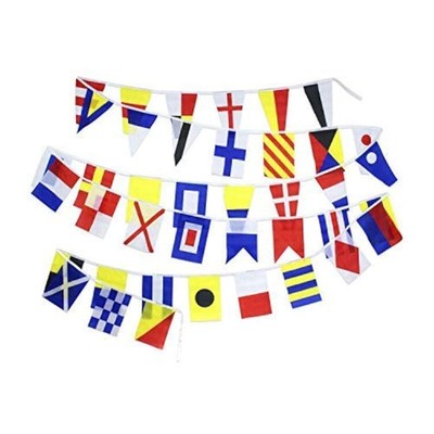 International Navy Signal Flag Set Of 40 Flags 8x12 inches - Length 40 Fts - ...