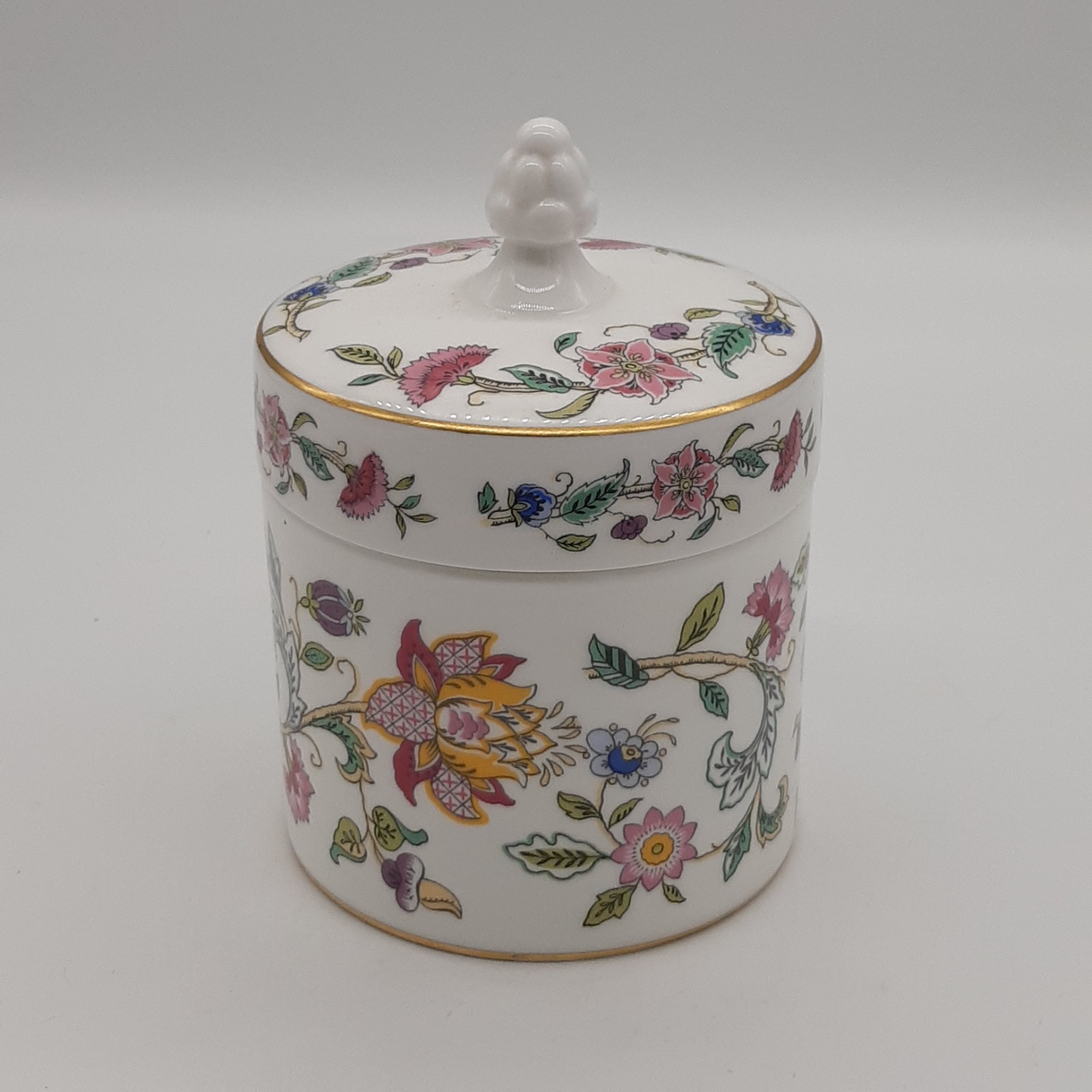 Minton Haddon Hall Lidded Trinket Box Ginger Jar Bone China Made in England Mint image 3