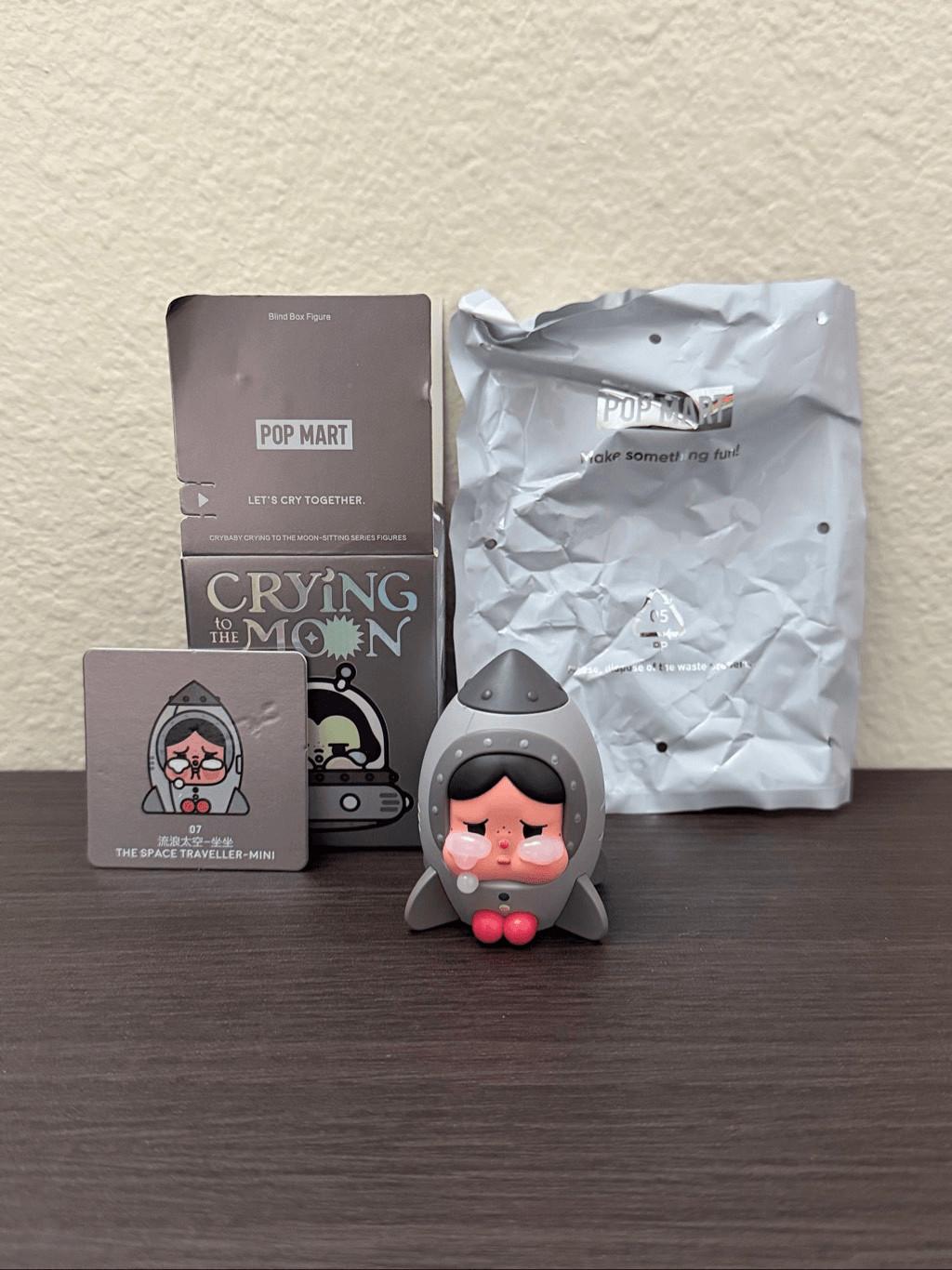 POP MART Crybaby Crying To The Moon Sitting Series Figure - Space Traveller