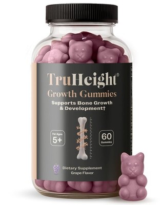 TruHeight Growth Gummies (Traube) Tall Nutrition for Natural Growth Supplement fo