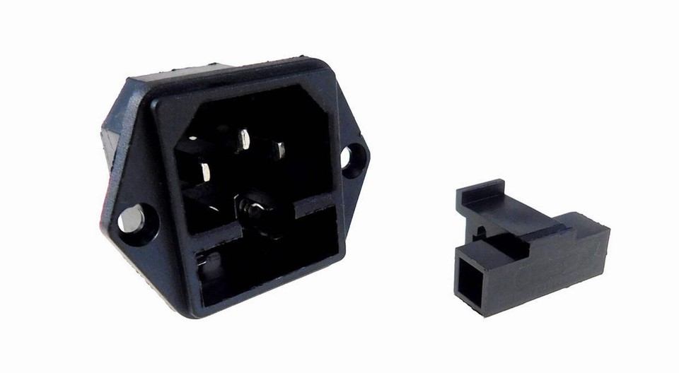 AC Power IEC C-14 Inlet Connector – Flange Mount, Standard Plug
